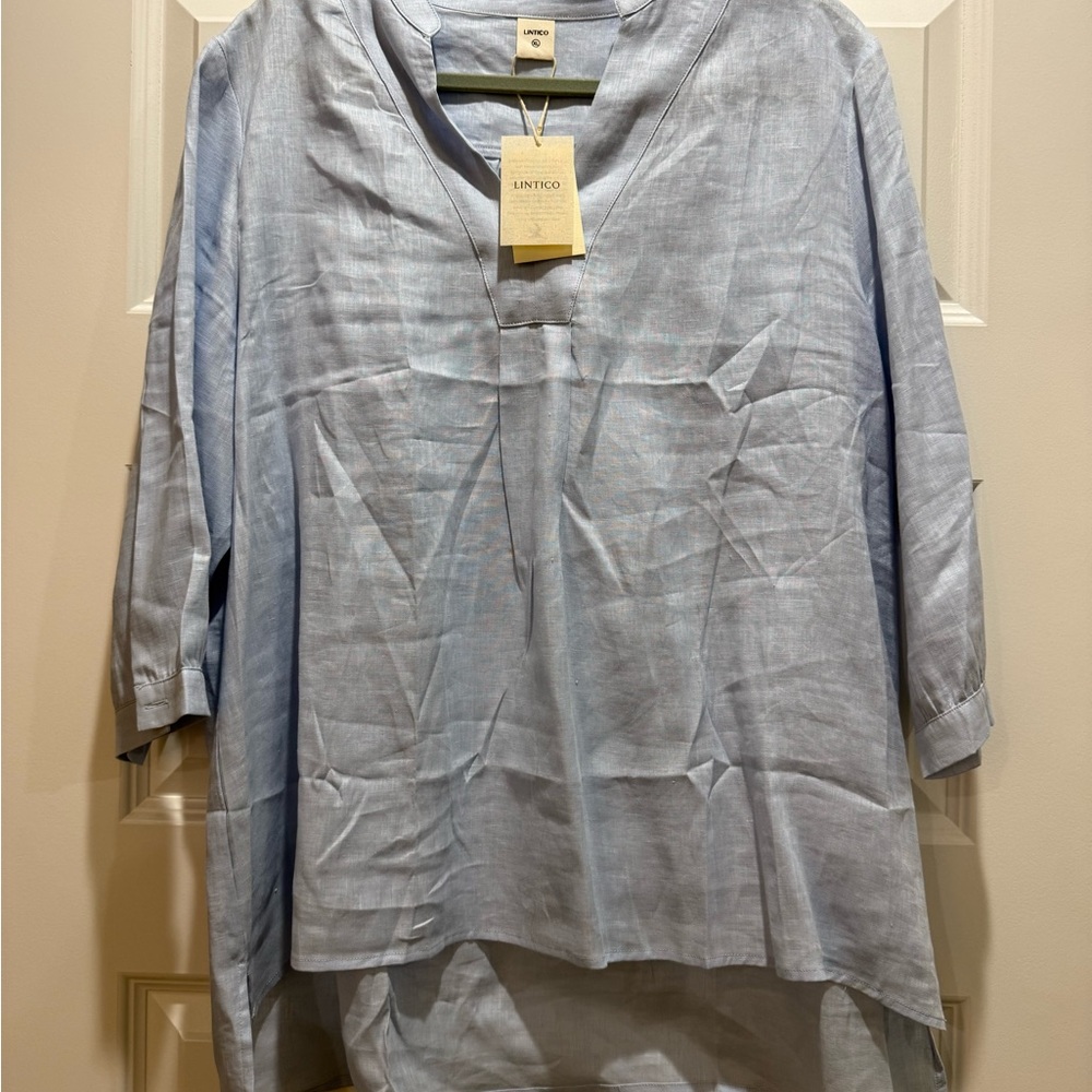 LINTICO Light Blue Linen Joanna Tunic Top